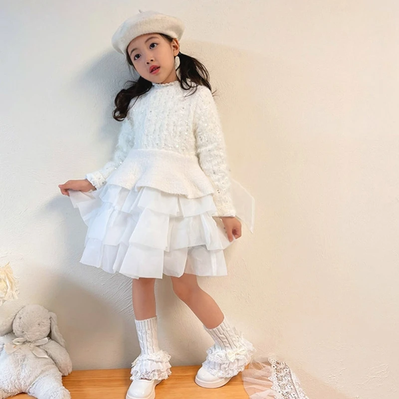 

Lace Bowknot Leg Warmers for Autumn Spring Sweet Girls Knee High Socks BellBottoms Leg Covers Knit Breathable Stockings