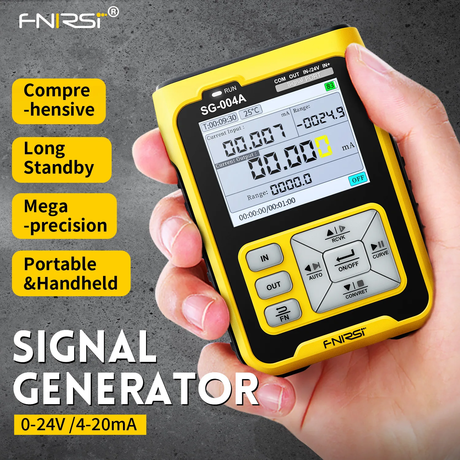 FNIRSI SG-004 Signal Generator 4-20mA Analog Current Pressure Thermocouple Resistance Process Calibrator 2