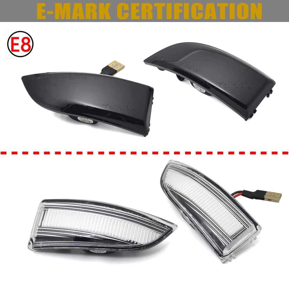 Clignotants Dynamiques LED Pour Rétroviseurs Renault Megane 3, Laguna 3, Scénic 3, Fluence - Séquentiel, Ambré