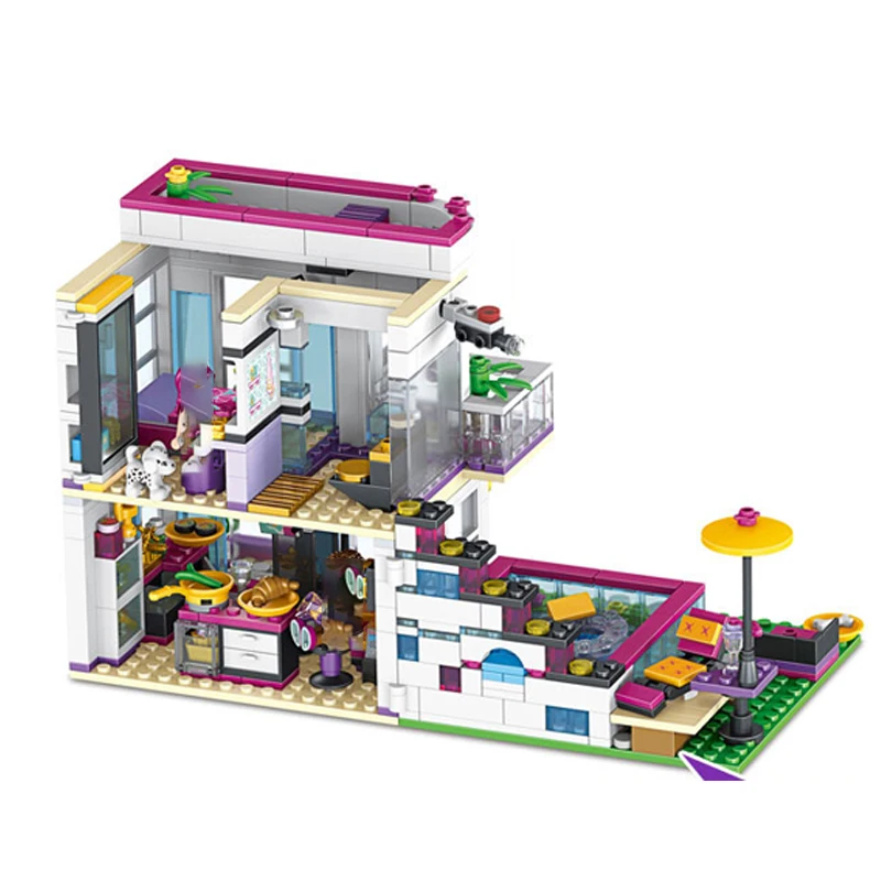 619pcs Friends Livi's Pop Super Star House Mixed 10498 Model Building Blocks Brick Compatible Children Sets Birthday Gift building block toys building toy set