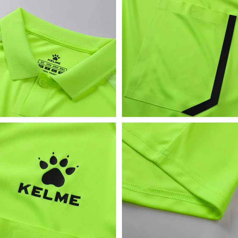 KELME Men Referee Jerseys Football Jersey Sets Professional game Soccer Uniform Short Sleeve Tracksuit 8351ZB1086