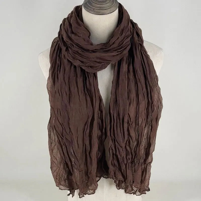 Long Scarves For Women Soft Cotton & Linen Scarf Breathable And Comfortable Shawl For Autumn & Winter 180*70cm Solid Color Wraps - 6