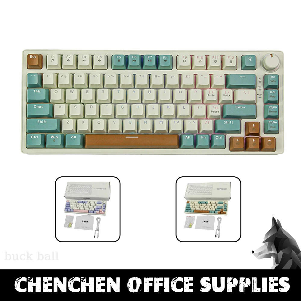 

Zifriend ZA68 Mechanical Keyboard Wired Keyboard Hot-swap RGB Backlit 68keys Gamer Keyboard Russian Customized For Win Mac Gift