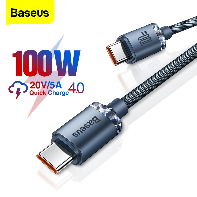 

Кабель зарядный Baseus с USB C на Type C, 100 Вт, 5 А