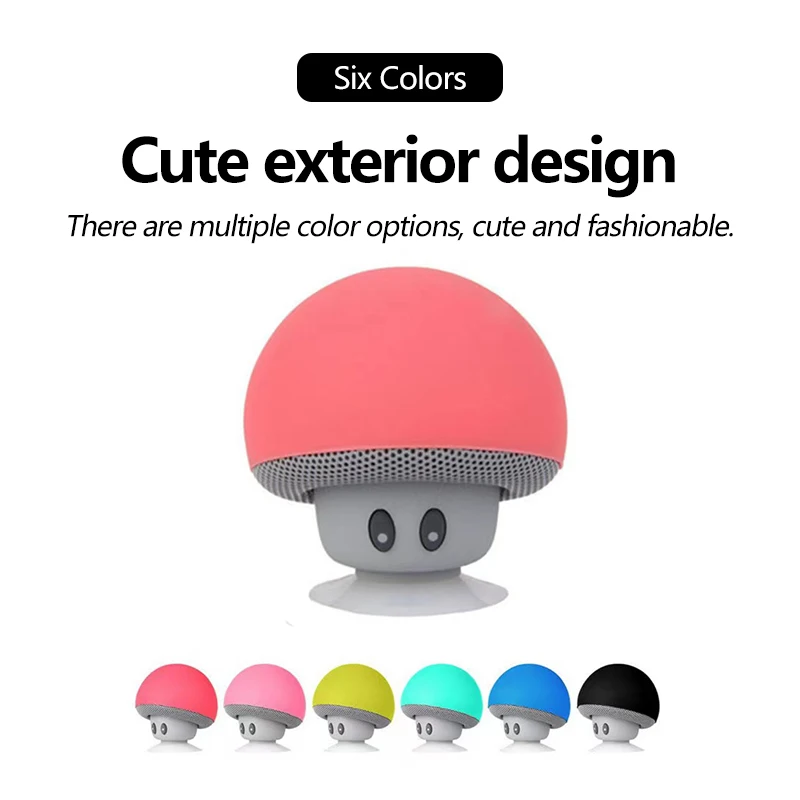 Mini Mushroom Bluetooth Speaker Creative Mini Suction Cup Portable Smart Speaker for Phones Cross-border Cartoon Gift wireless bluetooth speaker portable bluetooth speaker portable speakers audio speakers