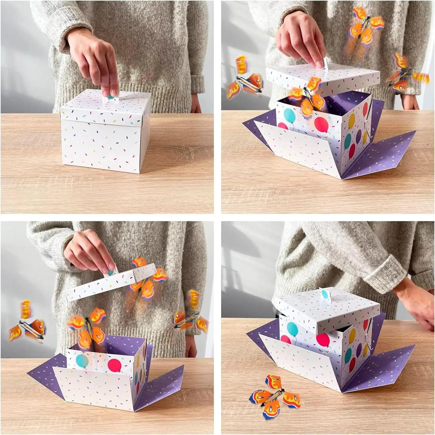 

Butterfly Surprise Box Birthday Gift Box Explosion Pop Up Butterfly for Wedding Ceremony Birthday Valentines Day