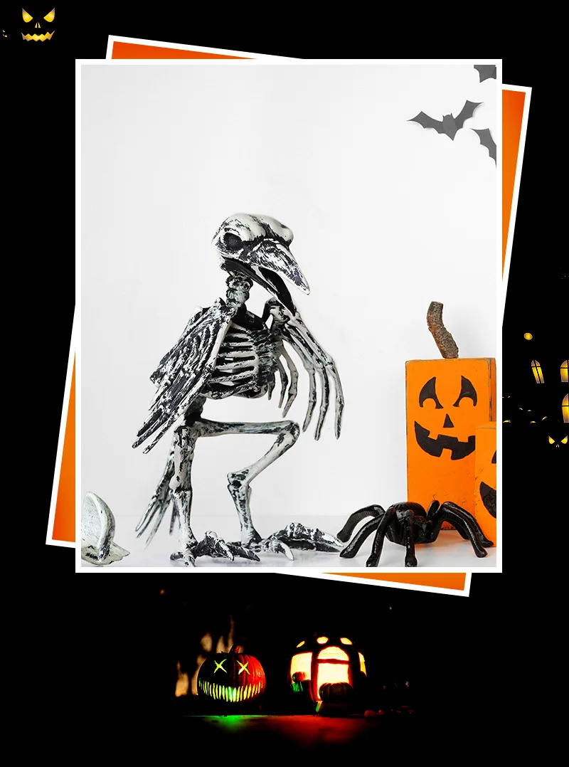 LuxRoyale spooky spider skeleton figurine Halloween decor