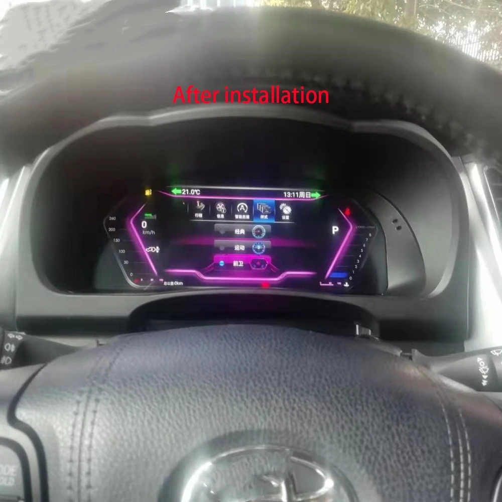 

12.3" Car LCD Instrument For Toyota Highlander 2015 2016 2017 2018 2019 Digital Dashboard Panel Instrument Cluster Speedometer