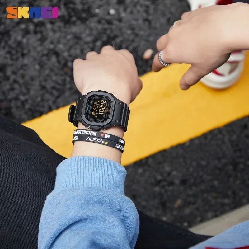 SKMEI 1629 Sports Digital Men Watch Military Pedometer Calorie Tracker Bluetooth Waterproof Mens Wristwatches Reloj Masculino