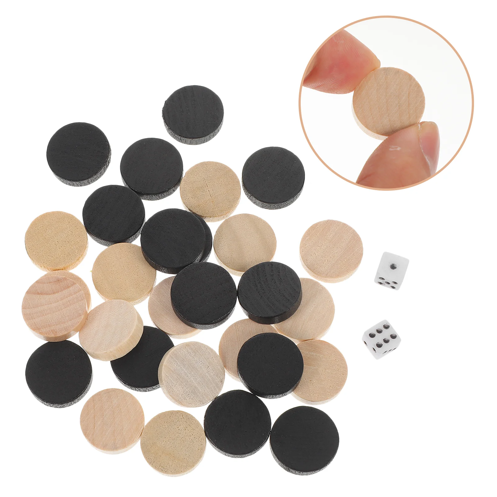 

30pcs Wood Checkers Piece Set Board Game Wood Wooden Checkers For Board Game Wood Checkers Piece Set Accessory