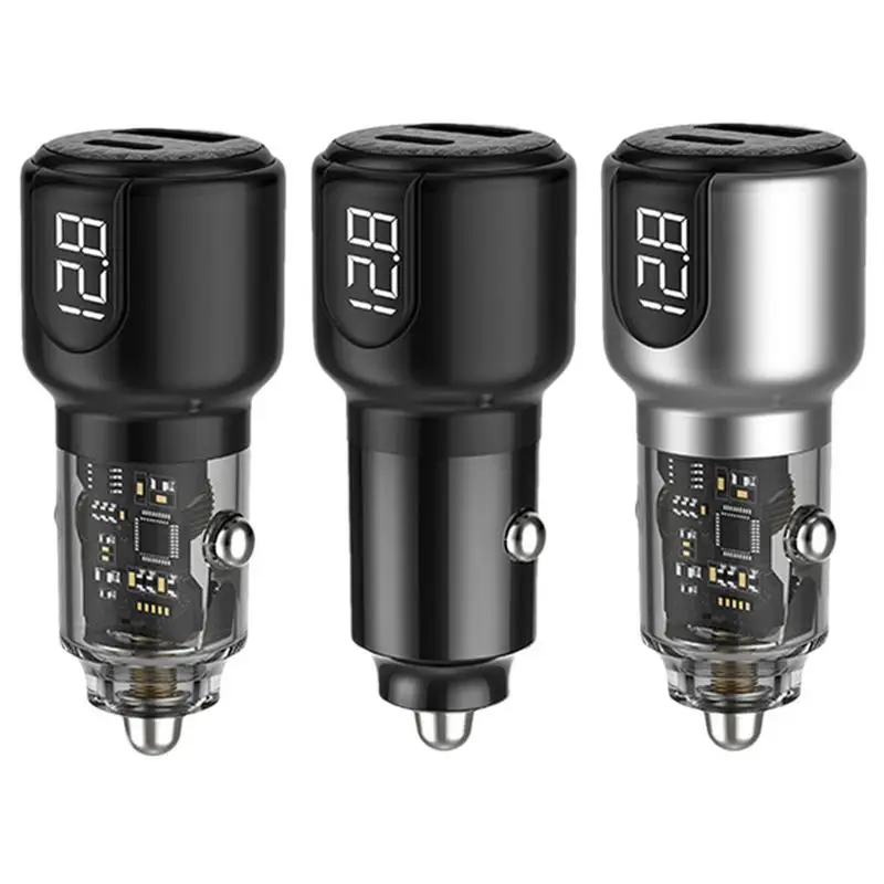 

Car Charger Transparent Cigarette Lighters Adapter 45W Super Fast Charging Mobile Phone Charger Type C Quick Charging Adapter