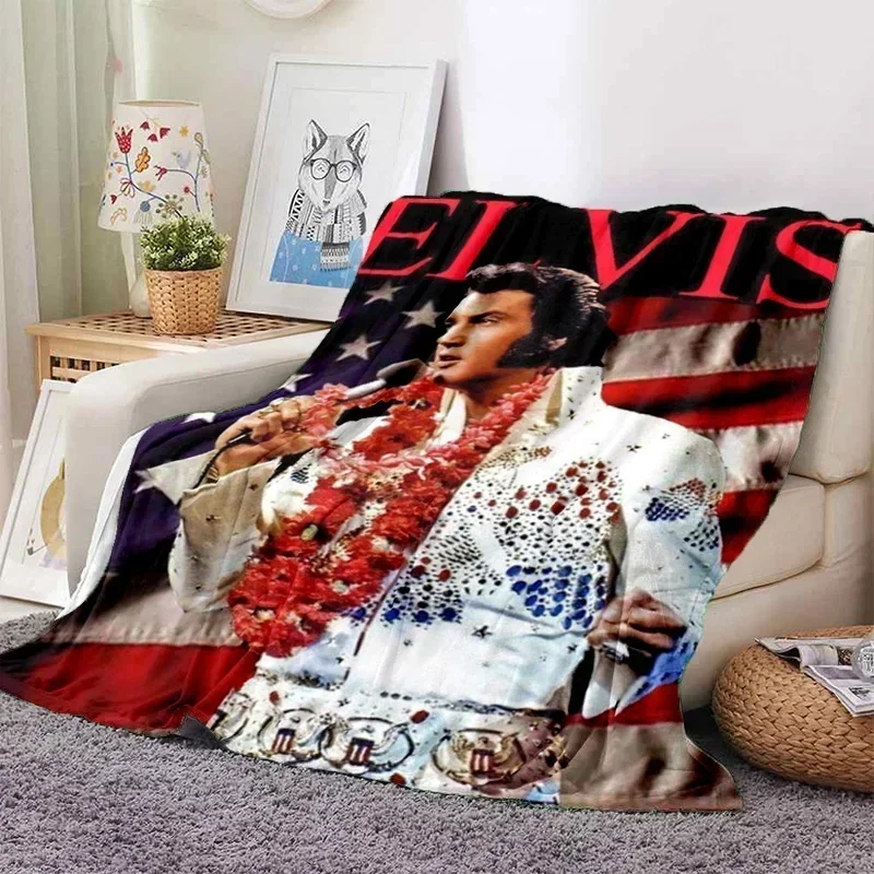 E-Elvis Presley Throw Blanket Soft Flannel Thin for Bed Sofa Cover Bedspread Home Deco picnic cooling blankets for beds gift 5