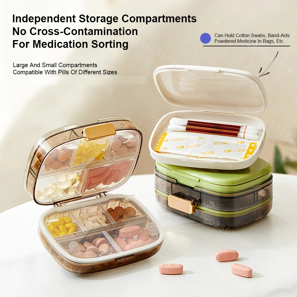 10-Compartment Organizer Case Travel Folding Pill Container Box Medicine Fish Oil Accessories Storage Daily Medicine Organizer