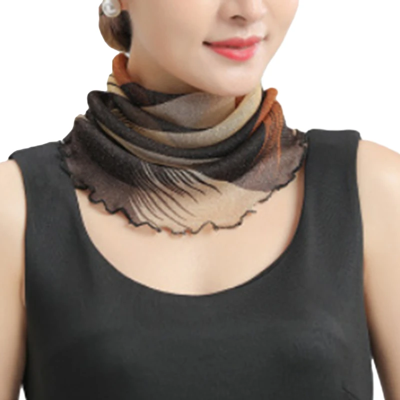 Chiffon Summer Neck Collar Scarf Ladies Face Cover Masks Silk Bib Sunscreen Variety Sun Protection Circle Scarf Mesh Headband