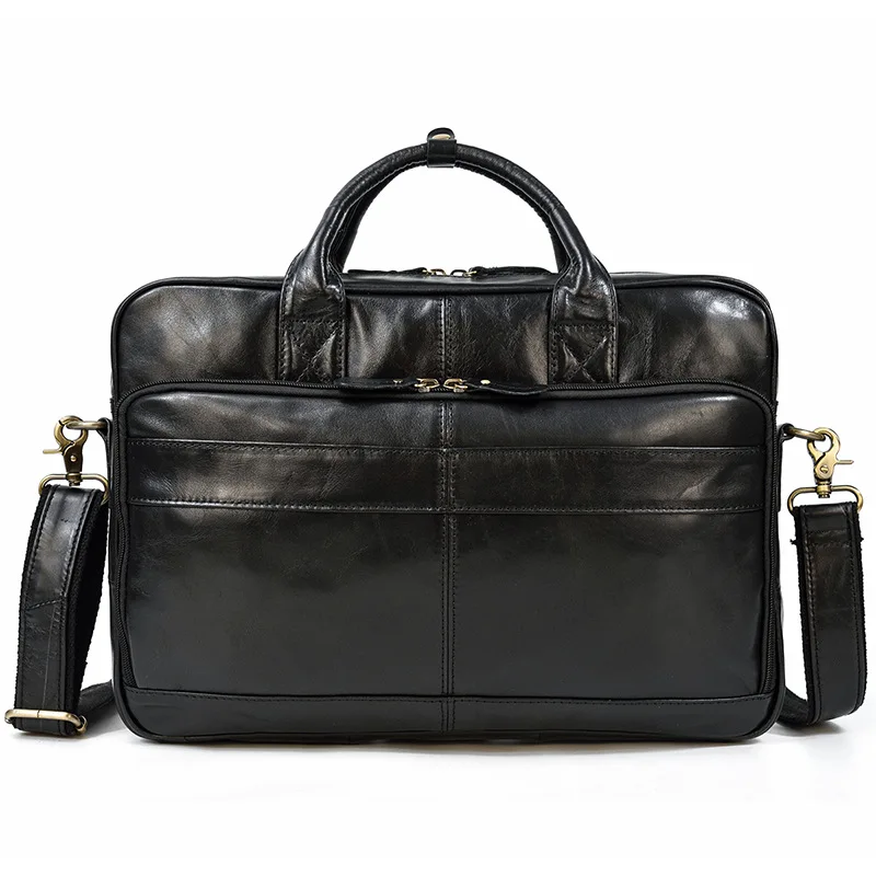 

A4 Top Grain Genuine Leather Executive Women Men Briefcase Cowhide Messenger Bag Portfolio Brown Black Coffee Vintage M3319