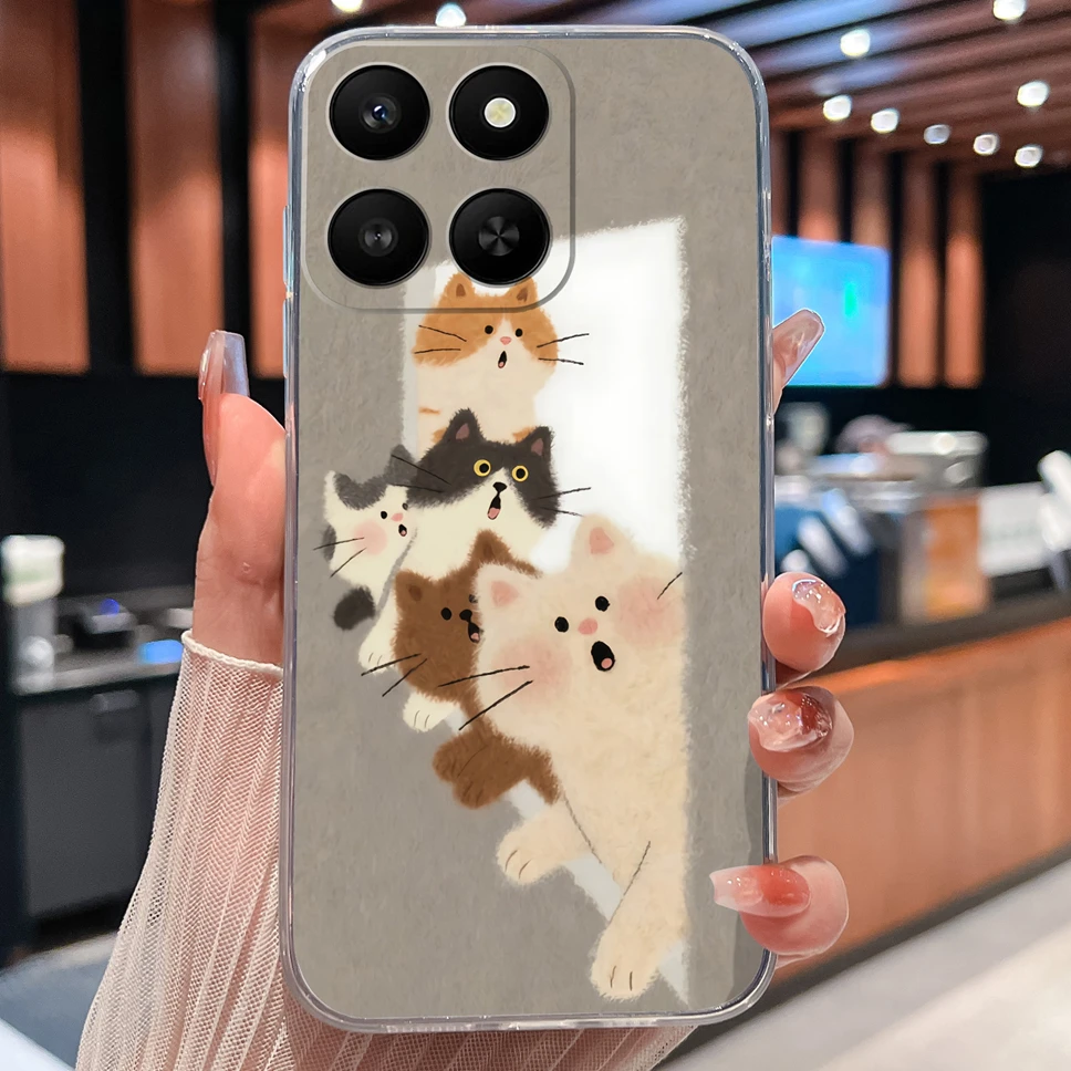 Lovely Animal Cartoon Soft TPU Transparent Silicone Phone Case -