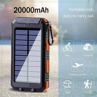 New Solar Bank 20000mah portable power bank camping external battery with charger bright light LDE light for all smartphones 1