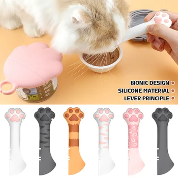 Multifunction Pet Canned Spoon Jar Opener Puppy Feeding Mixing Wet Dry Scoop Cat Dog Accessories Feeder Shovel Pets Tableware 2