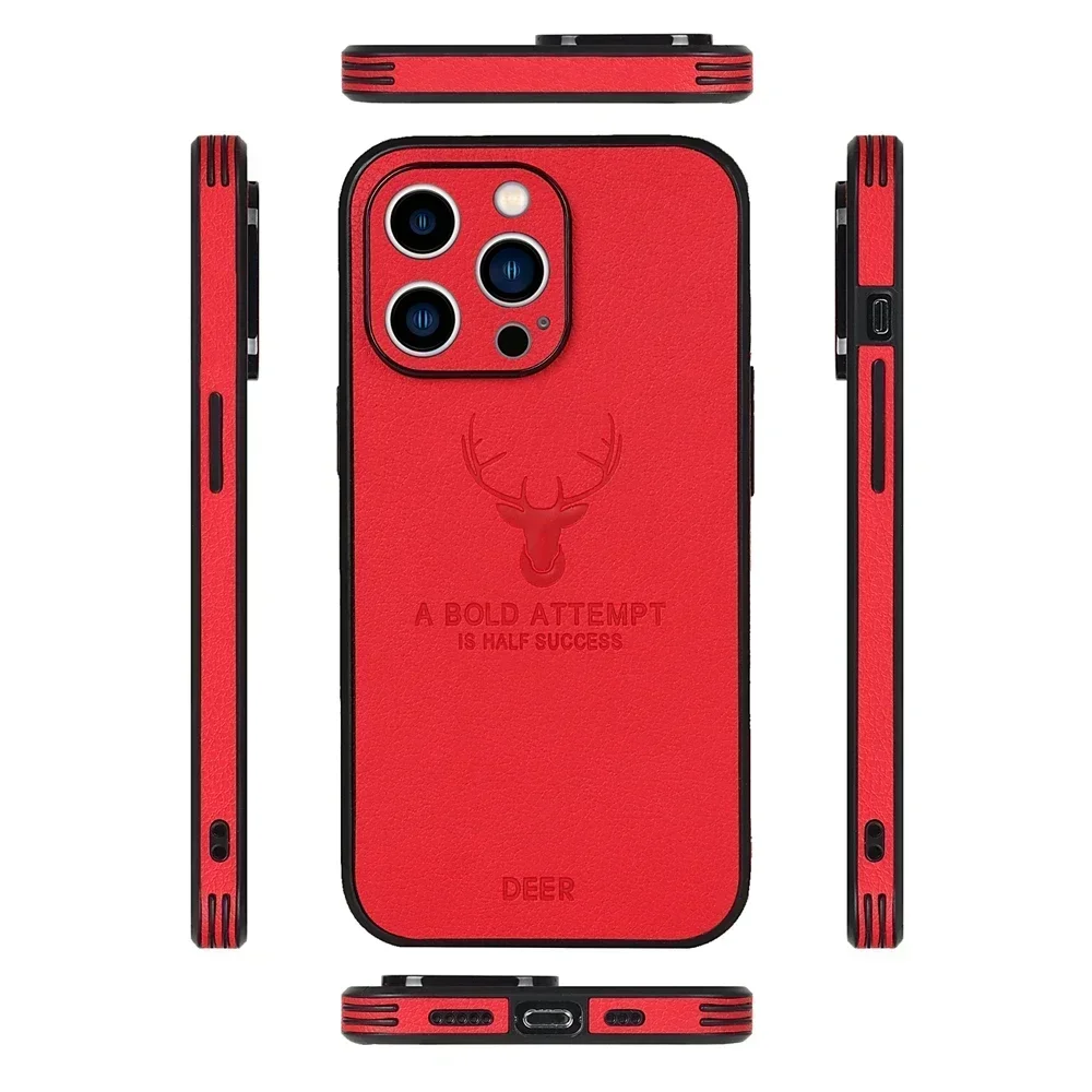 Custodia In Pelle Con Testa Di Cervo Con Cordino A Tracolla Per IPhone - Foto 6