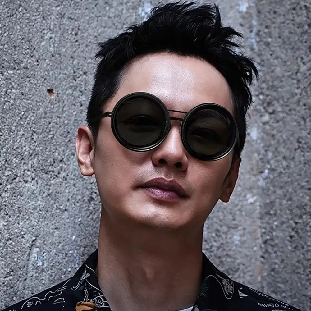 Adjustable 1-9 Sunglasses with ND Filter Lenses Fishing Rounded Polarized Glasses Polarized Sunglasses for Men Driving Fishing