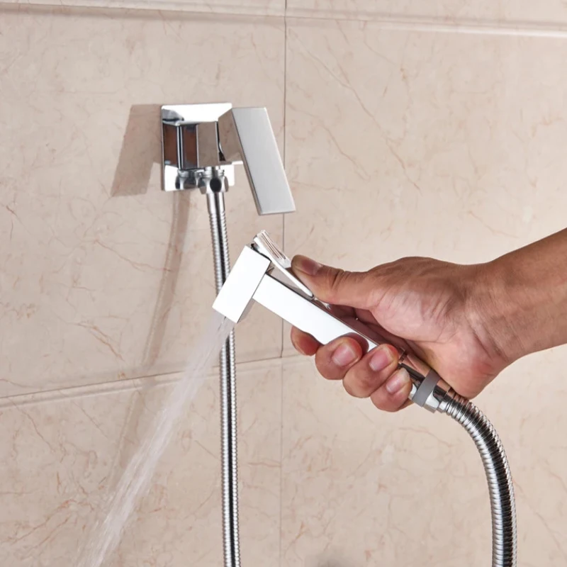 Bathroom Bidet Shower Faucet Single Cold Water Tap Handheld Bidet Spray Shower Set Toilet High Pressure Cleaning Sprayer