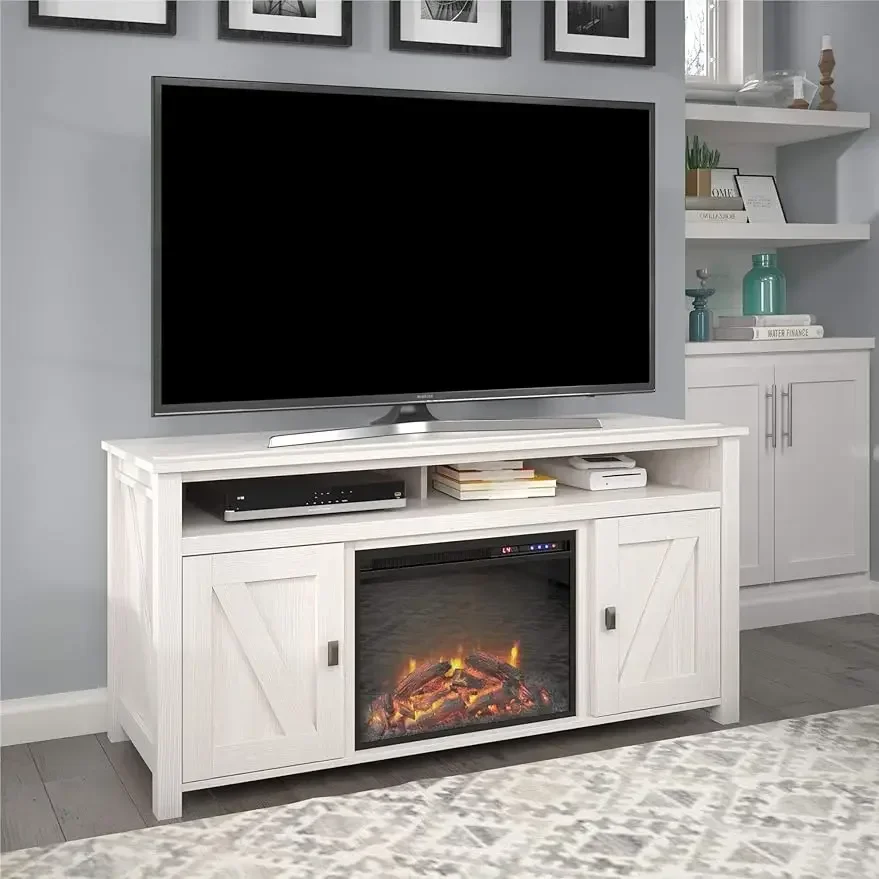 American Farmington Fireplace TV Console, Console for s up to 60 ", Ivory Pine