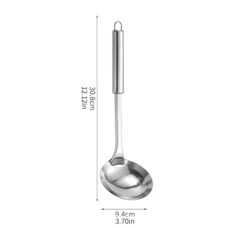 Household Kitchen Tools Stainless Steel Kitchen Cooking Spoons Pots Spoons Soup Making Utensils Hotel Supplies Outdoor Bar