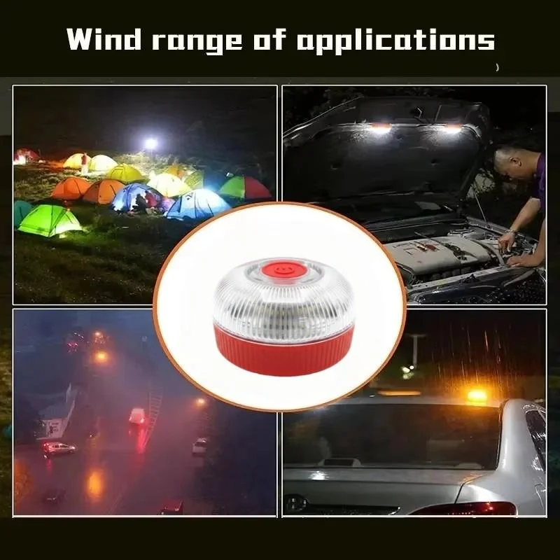 V16 Spain Flashing LED Emergency Light USB Rechargeable Magnetic Induction Auto Strobe Flashing Warning Light Help Flash Safety