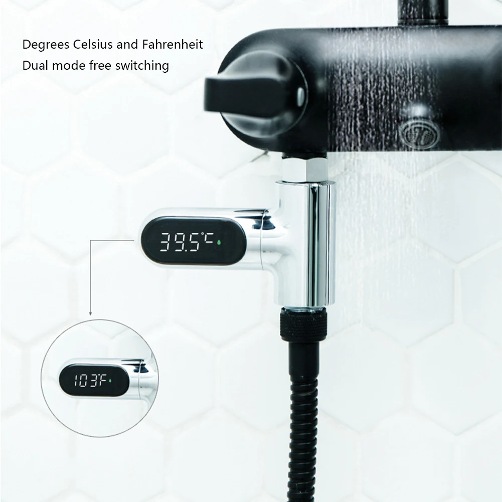 Wasserhahn Dusch thermometer LED Digital anzeige Wasser temperatur messer  Wasser durchfluss selbst erzeugten Strom für Badezimmer dusche - AliExpress