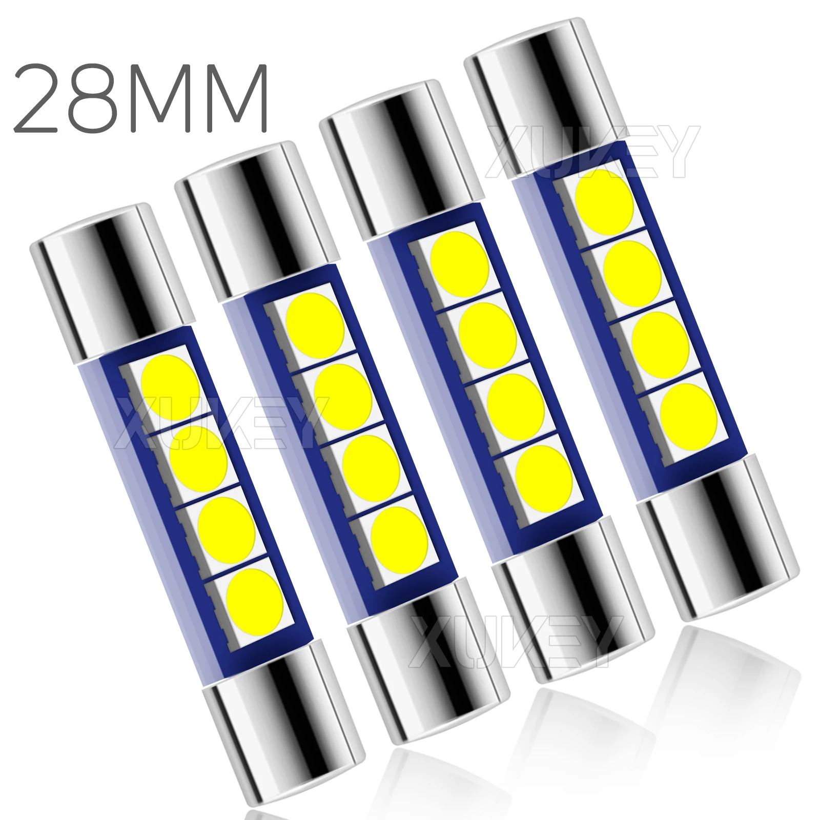 LED Fuse 6614F 6612F TS-14V1CP LED Festoon Bulbs Car Interior Sun Visor Light Vanity Mirror Dome Lamp Replacement 4 Pack 29 28mm