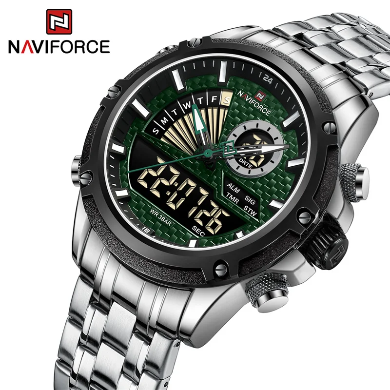 

NAVIFORCE Brand New Men's Sport Watches Waterproof Male Quartz Wristwatches Military Digital Luminous Clock Relogio Masculino
