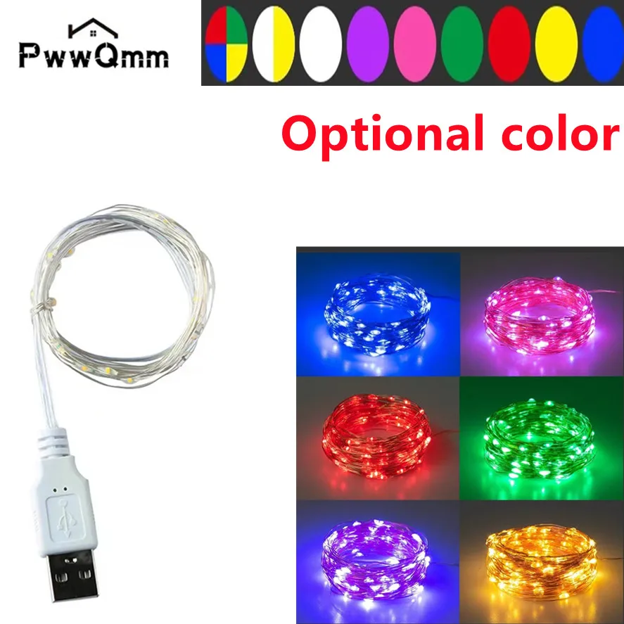 USB Copper Wire Colorful String Lights LED Garland Fairy Lights Outdoor Waterproof for Christmas Wedding Party Home Decorations