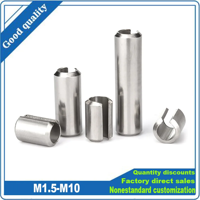 M1.5 M2 M2.5 M3 M4 M5 M6 M8 M10 GB879 304 Stainless Steel Elastic Cotter Cylindrical Positioning Tension Dowel Roll Spring Pin