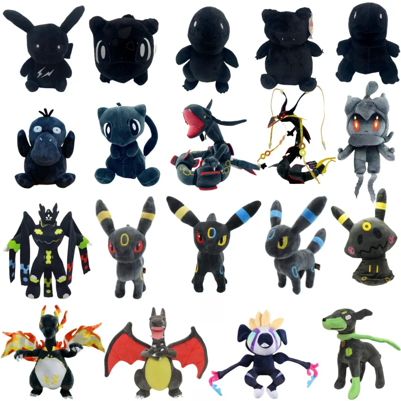 

Черный Покемон, мягкие игрушки, искусственная утка, храп, Mew Rayquaza, Charizard Greninja Darkrai Rillaboom, плюшевая мягкая игрушка