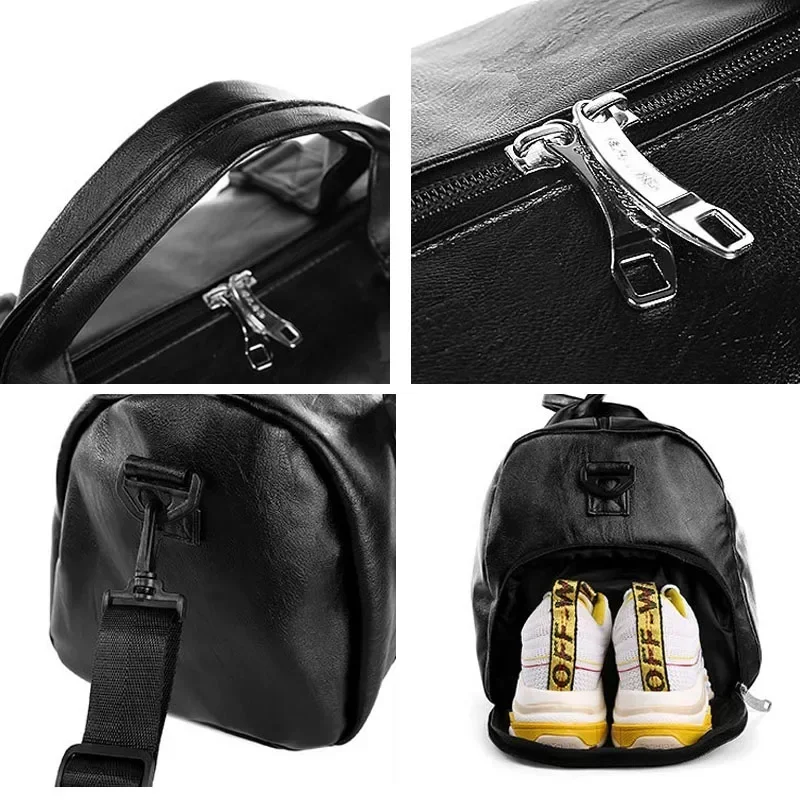 Gym Bag Leather Sports Bags Dry Wet Bags For Men Women  Training for Shoes Fitness Yoga Travel Luggage Shoulder Sport Bag - 6