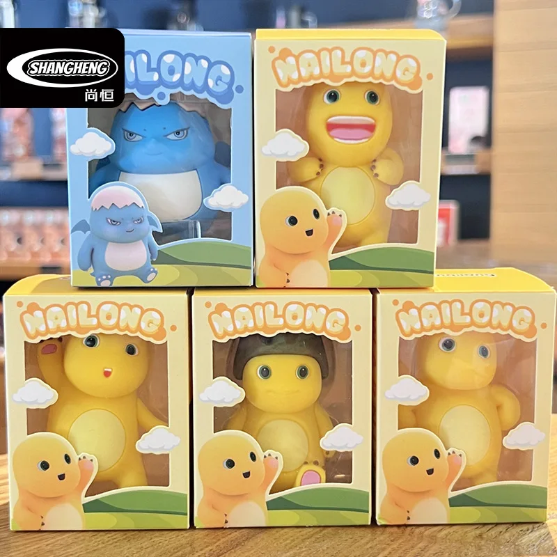 

2023 NAILONG Dino Dolls Chinese Anime Naloong Cute Yellow Dinosaur PVC Figure Home Desktop Decoration For Children Adult Gift