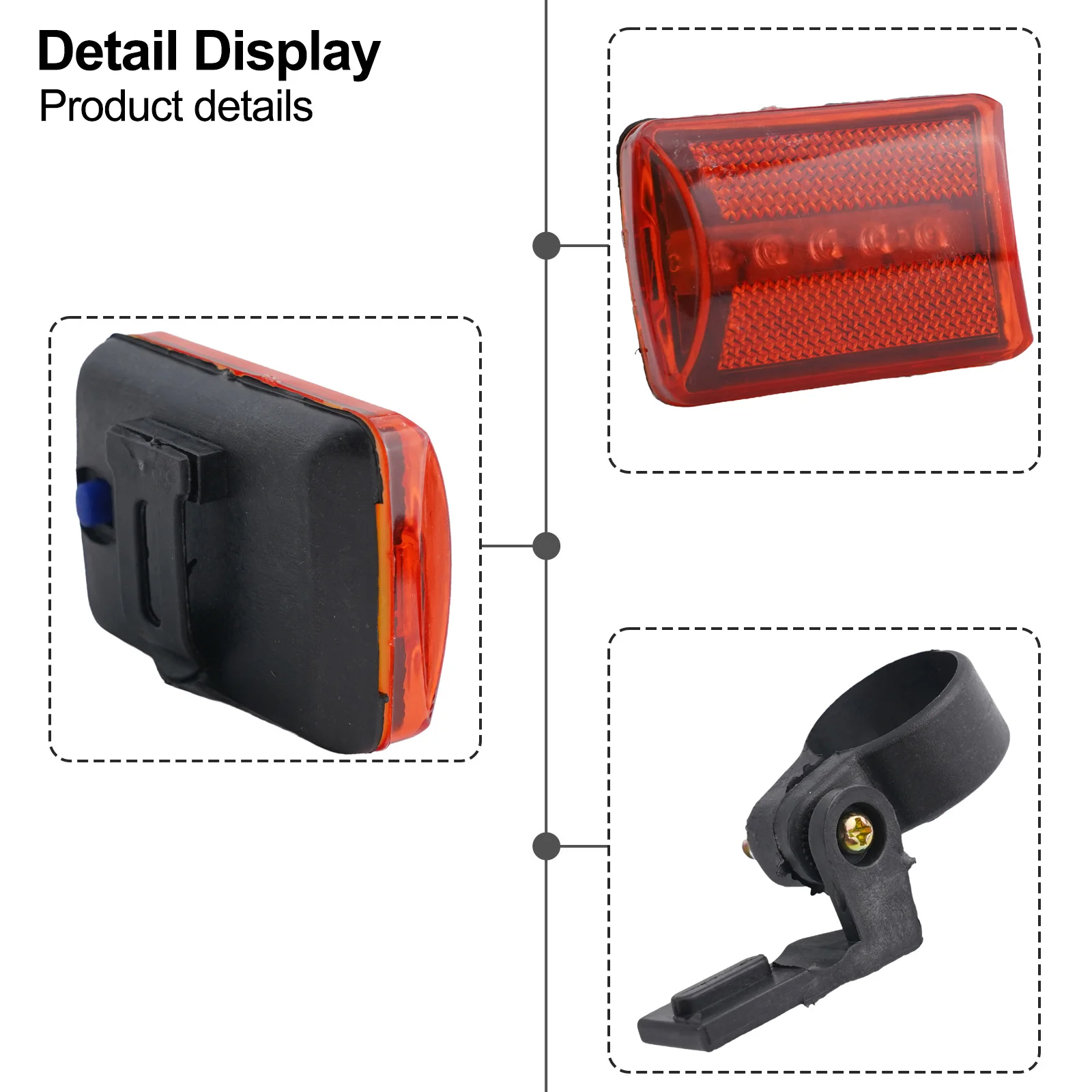 Bicycle Rear Tail Light 5-LED Safety Flashing Mount AA Battery Powered Night Riding Taillight MTB Road Bike Accessories
