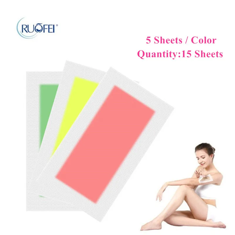 

15sheets=30pcs Hair Removal Double Side Depilatory Epilator Wax Strip Paper Pad Patch Waxing For Face/Legs Body/Bikini/Underarm