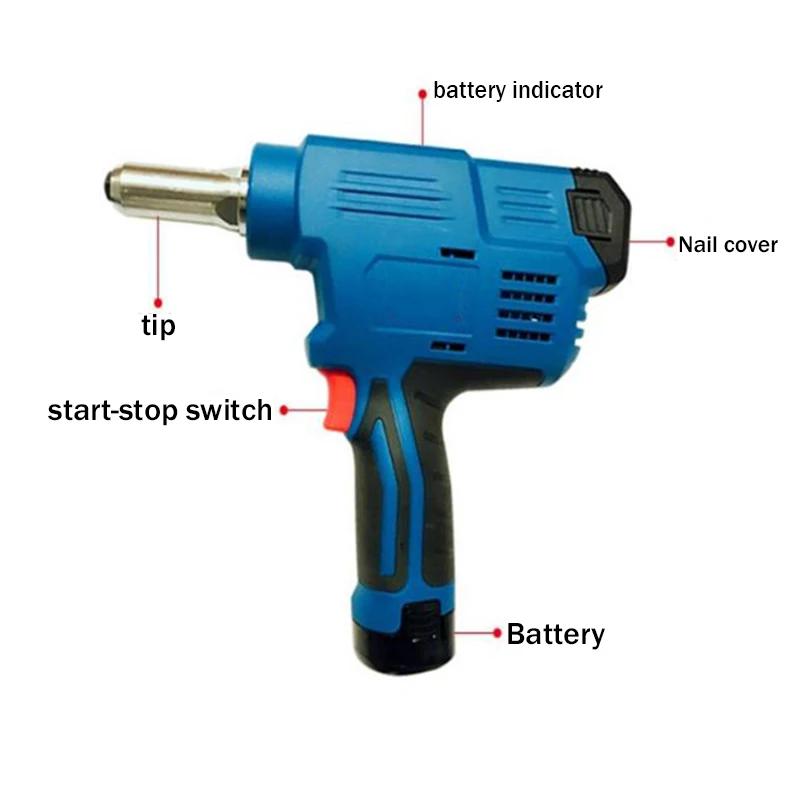 12V Lithium Battery Pull Riveting Rechargeable Automatic Blind Riveting