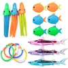 Children's Diving Toys Set Swimming Pool Treasure Hunt Diving Toy Torpedo Fish Water Rings Plants Dolphin Buoy Water Toys Gifts 5