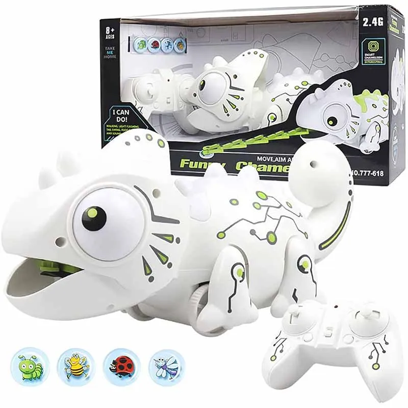 RC Chameleon Robotic Intelligent Color Changeable Toy Remote Control Toys Animal Gifts for Children Kids | Игрушки и хобби