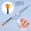 LIMEGIRL 8pcs/set Aurora Acrylic Nail Art Painting Pens for Nail Design Soft Slender Brush Gradient UV Gel Drawing DIY Brushes 4