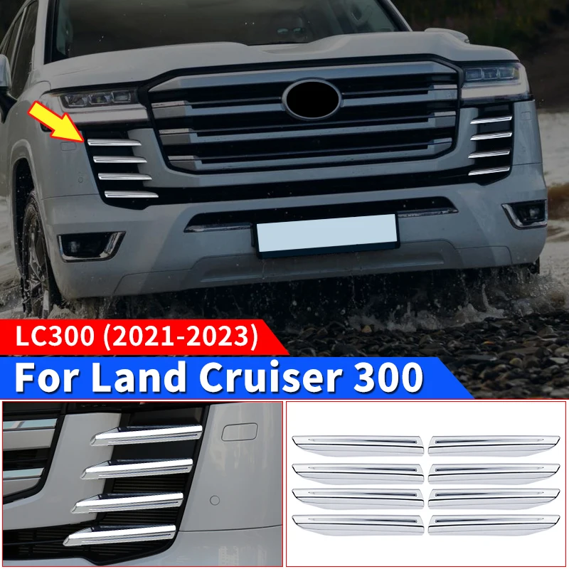 

Toyota Land Cruiser 300 Lc300 аксессуары для модификации переднего гриля 2022 2021 бампер декоративный хромированный корпус комплект обновленная Настройка VXR GXR