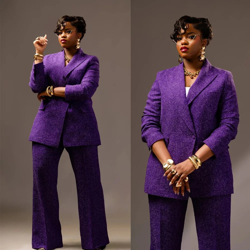 Women's Dresses Suit Gowns Elegant Peaked Lapel Jacket Coat And Pants For Female Satin 2 Pieces Suit Customized W73