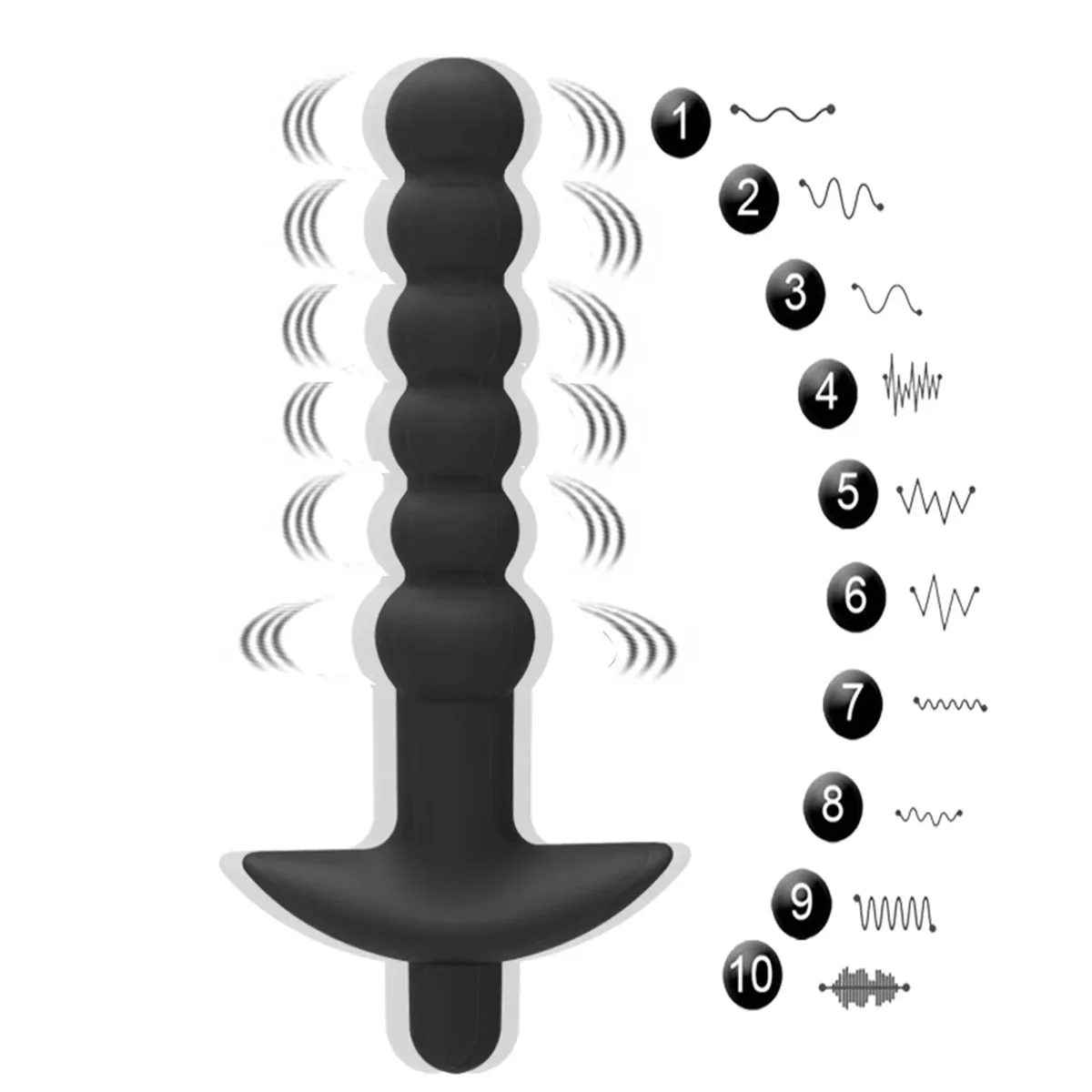 Silicone 10 Speeds Anal Plug Prostate Massager Vibrator Butt Plugs 6 Beads Sex Toys For Woman Couple Men Adult Product Sex Shop_voghion.com