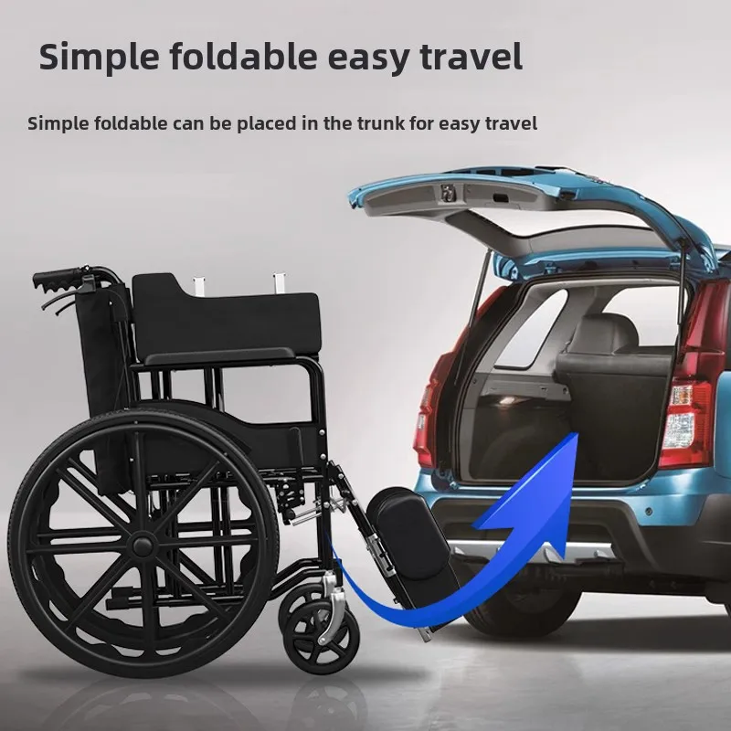 2 in 1 180 degrees Flip Sleepable Recumbable Wheelchair Folding Lightweight Small PortableToilet Multifunctional Trolley