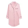 102150-4df945.jpg Chemise de nuit en satin à manches longues pour femmes, chemise de nuit boutonnée sur le devant, haut de pyjama, vêtements de nuit