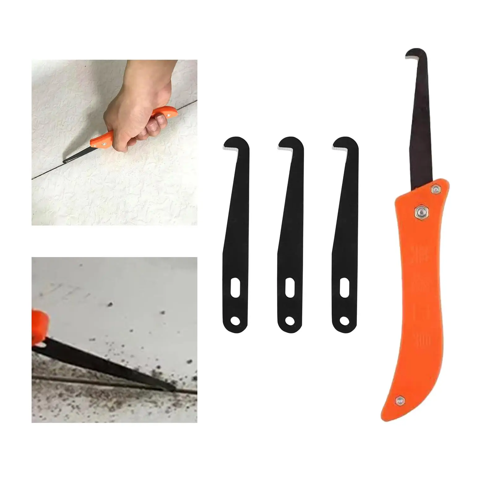 Grout Removal Knife with 3Pcs Blade Removal of Old Grout Tile Joint Scraping