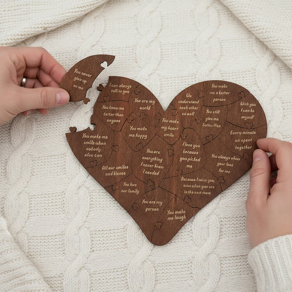 20 Reasons Why I Love You Heart Puzzle W/ Gift Box 20 Reasons Heart Puzzle for Him Her Valentines Anniversary Wedding