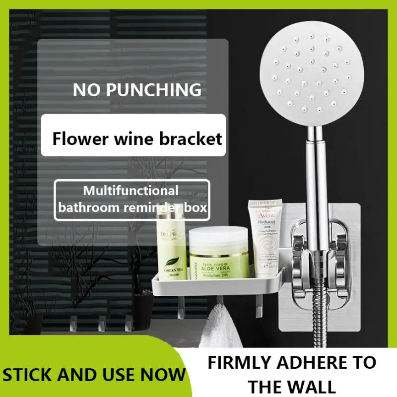 

Multifunctional Shower Holder No-Punch Base Shower Head Hook Shelving Bathroom Retainer Shower Accessories